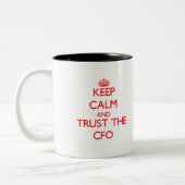 Houd Kalm en vertrouw op Cfo Tweekleurige Koffiemok (Links)