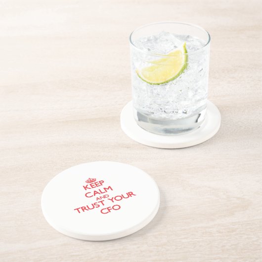 Houd Kalm en vertrouw op Uw Cfo Zandsteen Onderzetter (Zijkant)