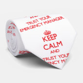 Houd kalm en vertrouw op uw noodmanager stropdas (Opgerold)