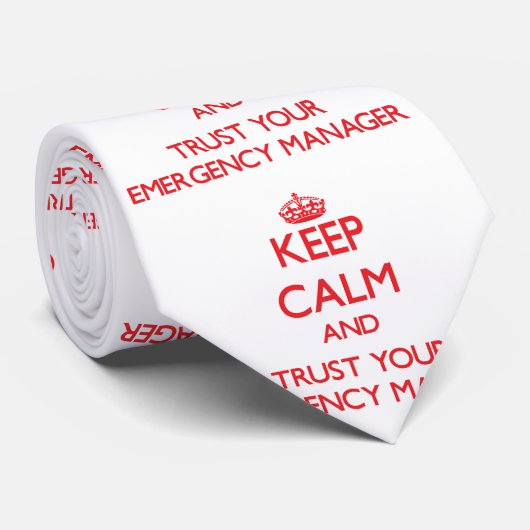 Houd kalm en vertrouw op uw noodmanager stropdas (Opgerold)