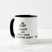 Houd kalm en vertrouw op uw Real Estate Agent Mok (Voorkant links)