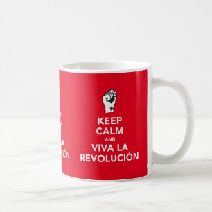 Houd kalm en viva la revolución x3 afbeelding mok