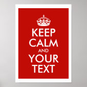 Houd kalm en voeg uw eigen persoonlijke tekst toe poster (Voorkant)