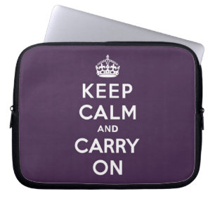 Houd kalm en voer Dioxazine Paars in. Laptop Sleeve