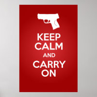 Houd kalm en voer op Vuurwapens M&P9c Poster uit
