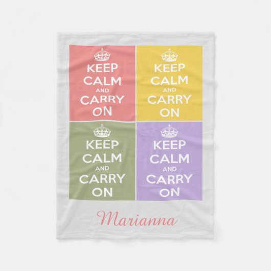 Houd kalm en voer uit op 4-panelniveau fleece deken (Voorkant)