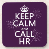 Houd Kalm en Vraag u (om het even welke kleur) Onderzetter (Voorkant)