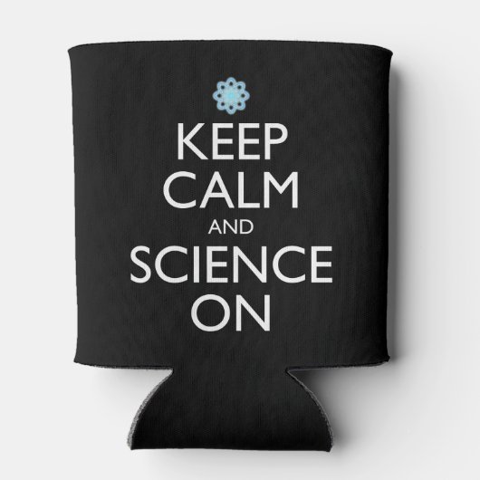 Houd kalm en wetenschap aan blikjeskoeler (Achterkant)
