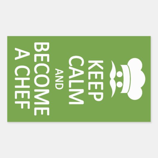 Houd kalm en word een Chef-sticker Rechthoekige Sticker (Voorkant)