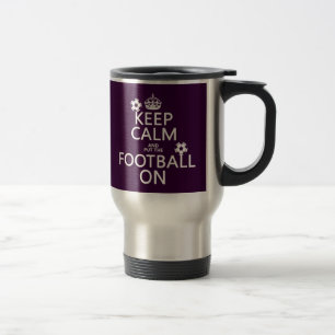 Houd kalm en (zet het) Football aan (klantgericht) Reisbeker
