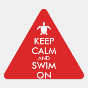 Houd Kalm en Zwem op Honu Zee Turtle Custom Driehoek Sticker