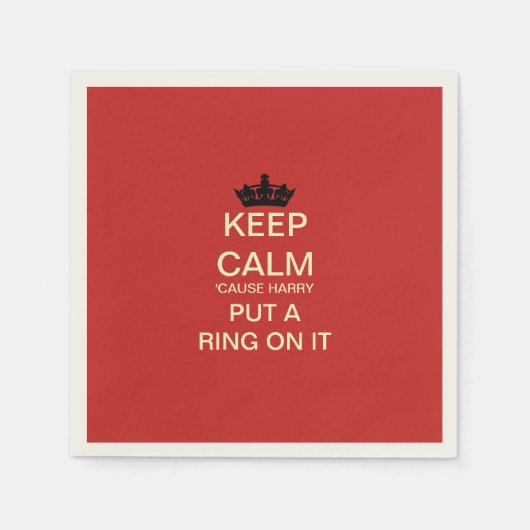 HOUD KALM Grappig Harry & Meghan Papier Party Serv Servet (Voorkant)