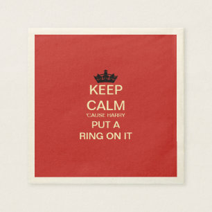 HOUD KALM Grappig Harry & Meghan Papier Party Serv Servet