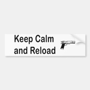 Houd kalm Herladen Handgun Bumpersticker