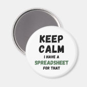 Houd kalm ik heb daar een spreadsheet voor - Excel Magneet (Voorkant / Achterkant)