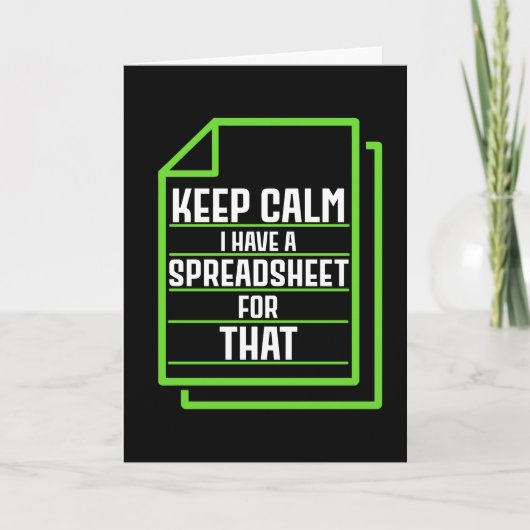 Houd kalm ik heb een spreadsheet voor dat kaart (Voorkant)