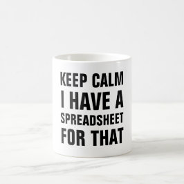 Houd kalm ik heb een spreadsheet voor die Lijst va Koffiemok