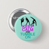 Houd kalm in getompte gymnastiek ronde button 5,7 cm (Voorkant /achterkant)