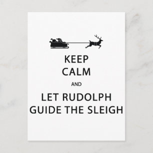 Houd kalm Laat de Rudolph Guide Sleigh Briefkaart