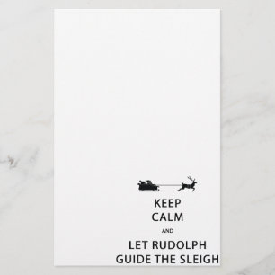 Houd kalm Laat de Rudolph Guide Sleigh Briefpapier