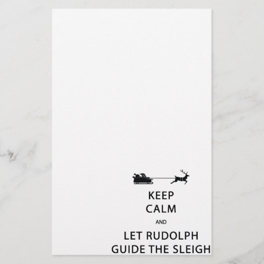 Houd kalm Laat de Rudolph Guide Sleigh Briefpapier (Voorkant)
