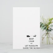 Houd kalm Laat de Rudolph Guide Sleigh Briefpapier (Staand voorkant)