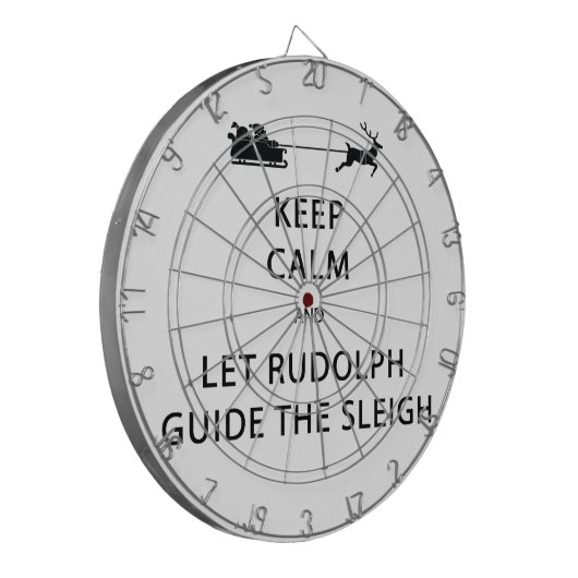 Houd kalm Laat de Rudolph Guide Sleigh Dartbord (Voorkant Links)
