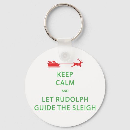 Houd kalm Laat de Rudolph Guide Sleigh Sleutelhanger (Voorkant)