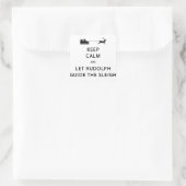Houd kalm Laat de Rudolph Guide Sleigh Vierkante Sticker (Tas)