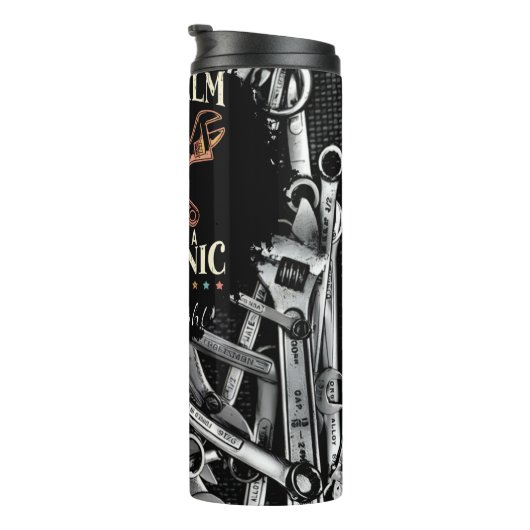 Houd kalm Mechanic Spark Plug Wrench Thermosbeker (Geroteerd rechts)
