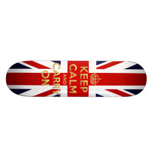Houd kalm met de Britse vlag Jack GB Skateboard