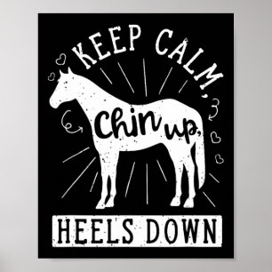 Houd kalm omhoog Helling onderaan Horseback Riding Poster