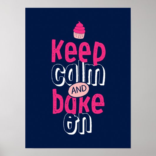 Houd kalm op het Poster Cute Cupcake Baker (Voorkant)