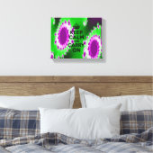 Houd Kalm Paarse en Groen Abstract Canvas Afdruk (Insitu (Slaapkamer))