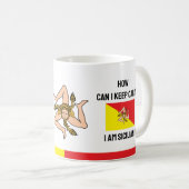 Houd kalm Sicilië en grappige tekst, Siciliaanse v Koffiemok (Voorkant rechts)