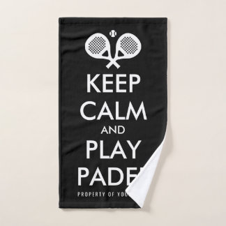 Houd kalm speel padel grappige handdoek voor spele