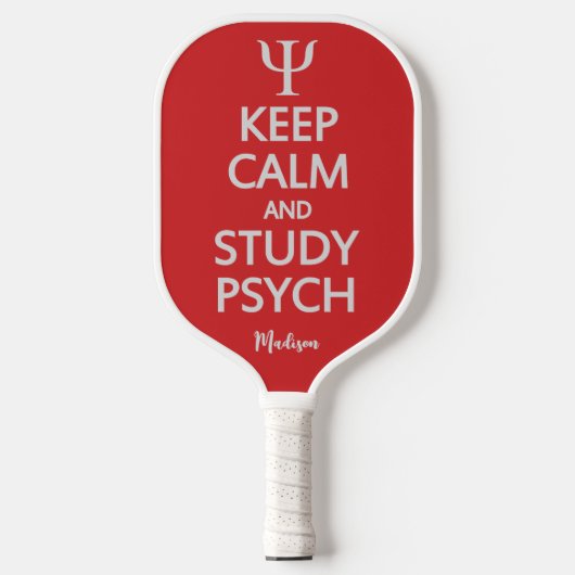 Houd kalm & Studie Psych douanenaam Pickleball Paddle (Voorkant)