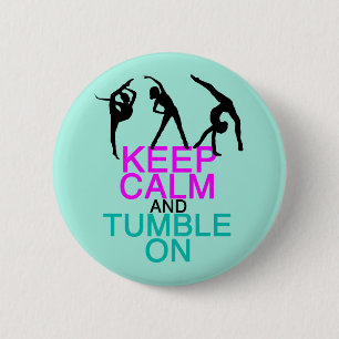 Houd Kalm tuimelen op Gymnastiek Ronde Button 5,7 Cm