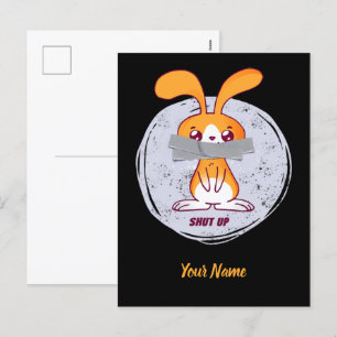 Houd konijn Funny Sarcastic Comic Design dicht Feestdagenkaart