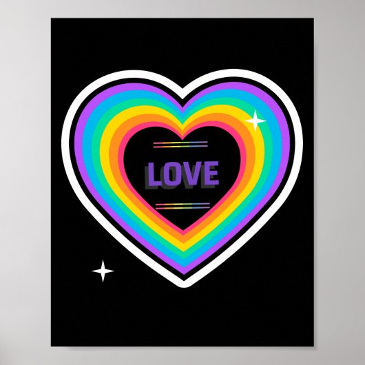 HOUD. LGBT+Pride. Regenbooghartliefde. Poster (Voorkant)
