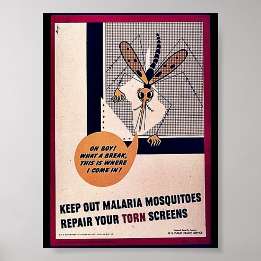 Houd Malaria-muggen uit en herhaal uw scherm van d Poster (Voorkant)