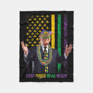 Houd Mardi Gras geweldig grappig Trump Mardi Gras  Fleece Deken