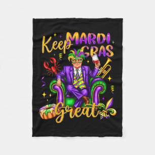 Houd Mardi Gras geweldige carnaval outfit Grappig Fleece Deken