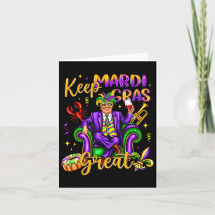 Houd Mardi Gras geweldige carnaval outfit Grappig Kaart