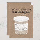 Houd me kalm grappig bruidsmeisje of bruidsmeisje  kaart (Voorkant / Achterkant)