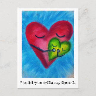 Houd met hart briefkaart vast