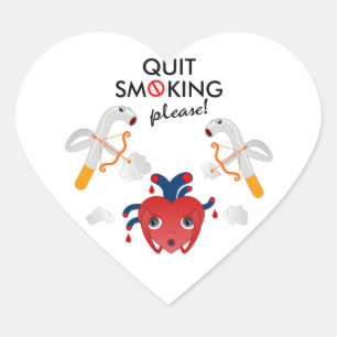 Houd met op gelieve te roken hart sticker