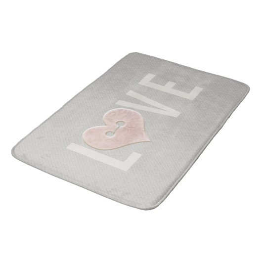 HOUD met roze hart | Bath Mat (Gekanteld)