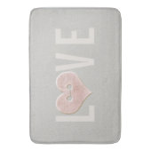 HOUD met roze hart | Bath Mat (Voorkant Verticaal)
