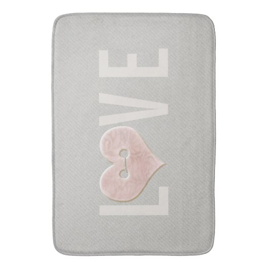 HOUD met roze hart | Bath Mat (Voorkant Verticaal)